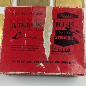 Reese's Vintage Adjustable Interlocking‎ Brass Stencils 16 Piece Numbers